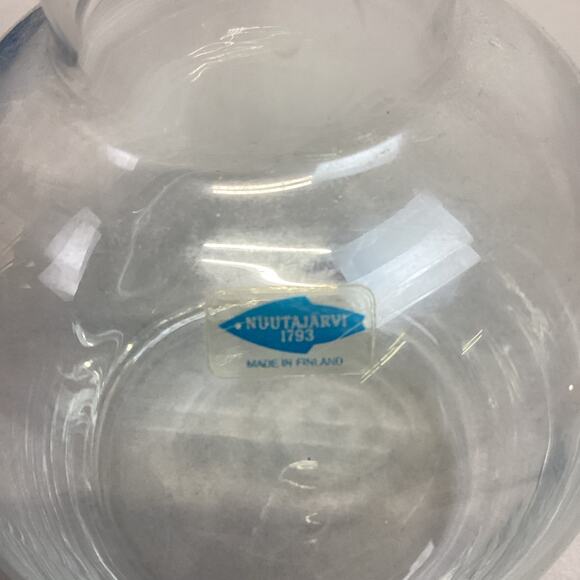 Vintage Nuutajarvi 1793 Finland Glass Scandinavian Long Neck Decanter Vase - 9”H - Picture 2 of 8